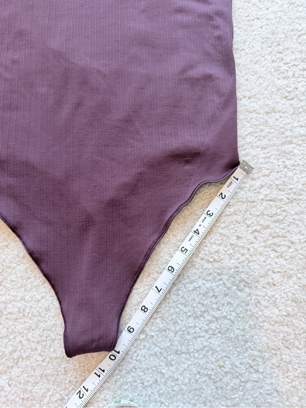 Lululemon Underneath It All Bodysuit Plum Ribbed Thong Adjustable Straps Size L